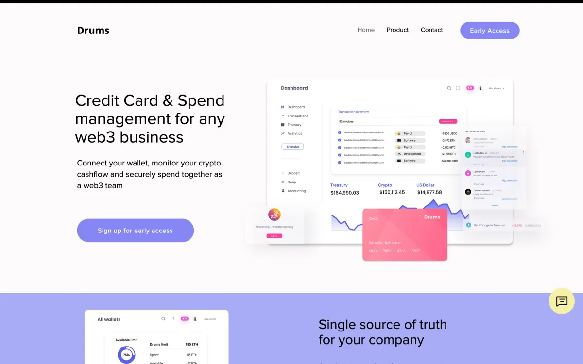 Drums: Crypto Credit Cards