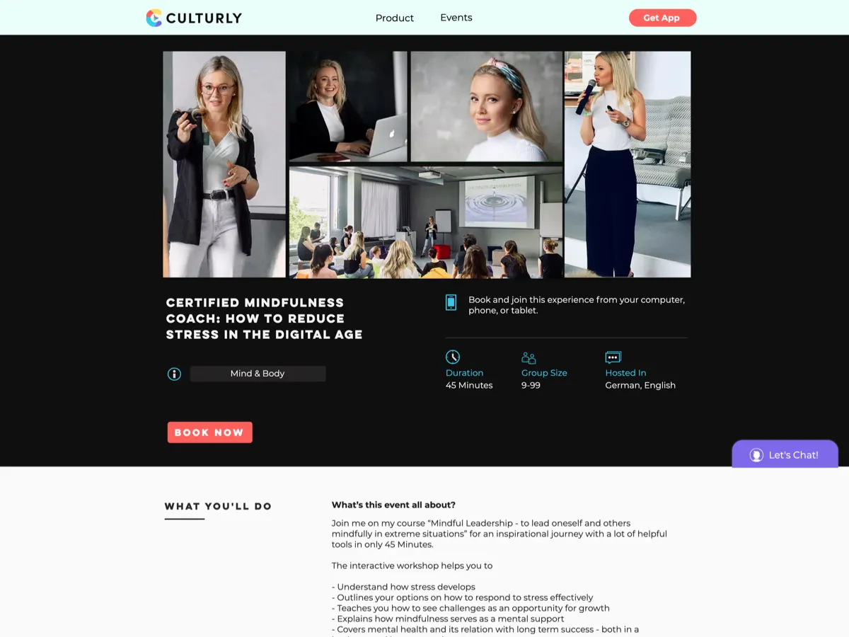 Culturly Marketplace — Event profile
